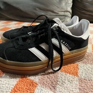 Adidas Gazelle Black and White with Gum Sole